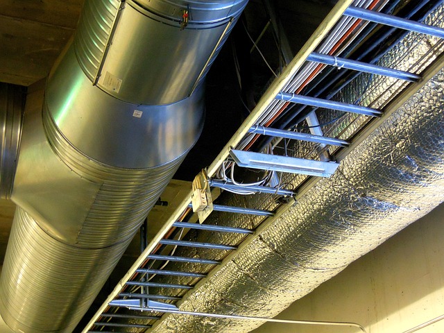 HVAC ductwork installed in a residential ceiling or wall